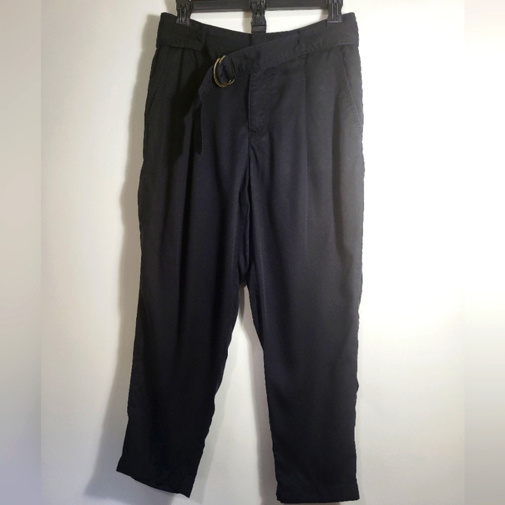 LOFT black straight leg crop trousers women's SP  #2407